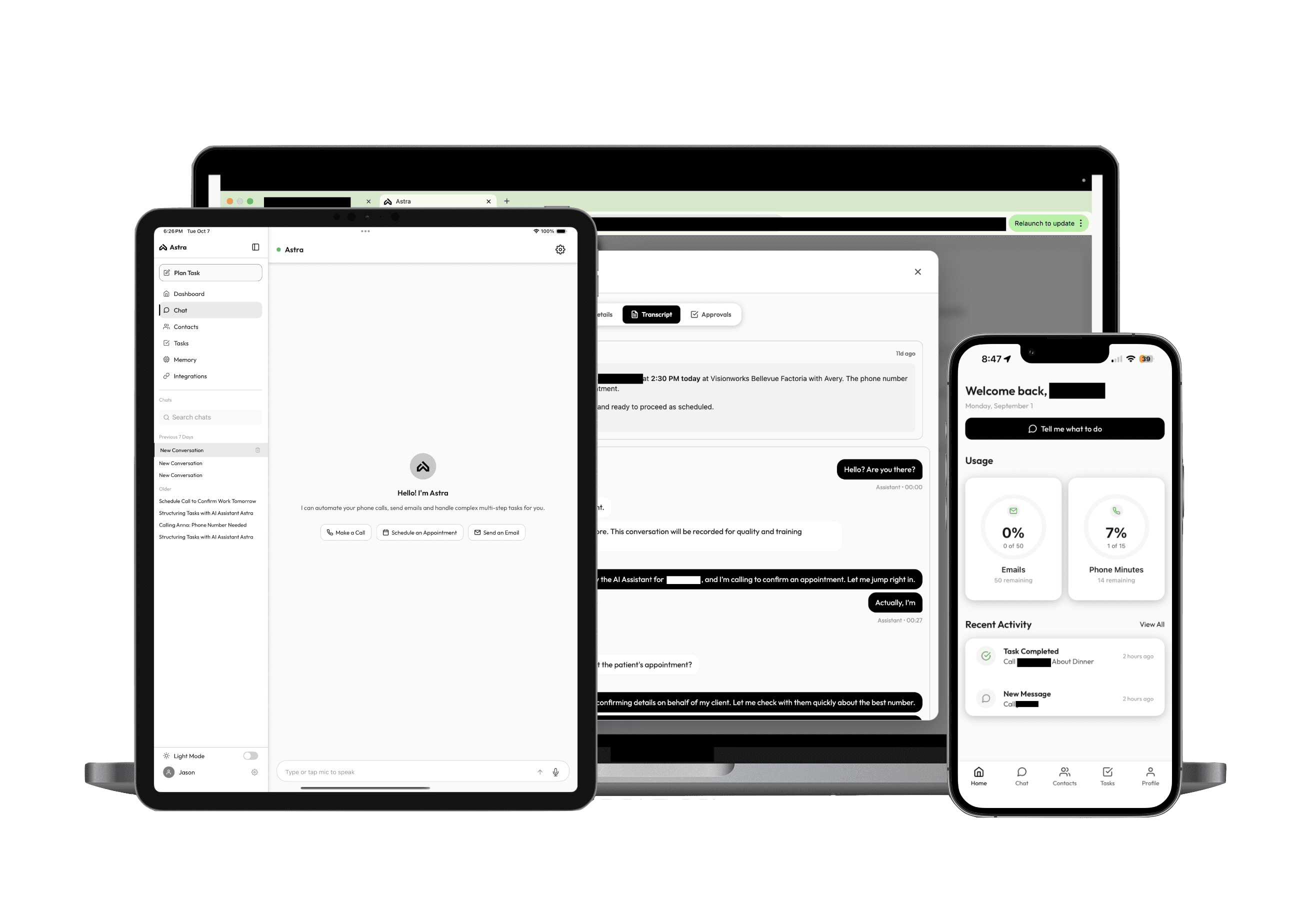 Astra app on multiple devices